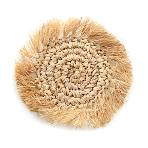 Suport de pahar din rafie Fringe - Natural 0 Suport de pahar din rafie Fringe - Natural small 0