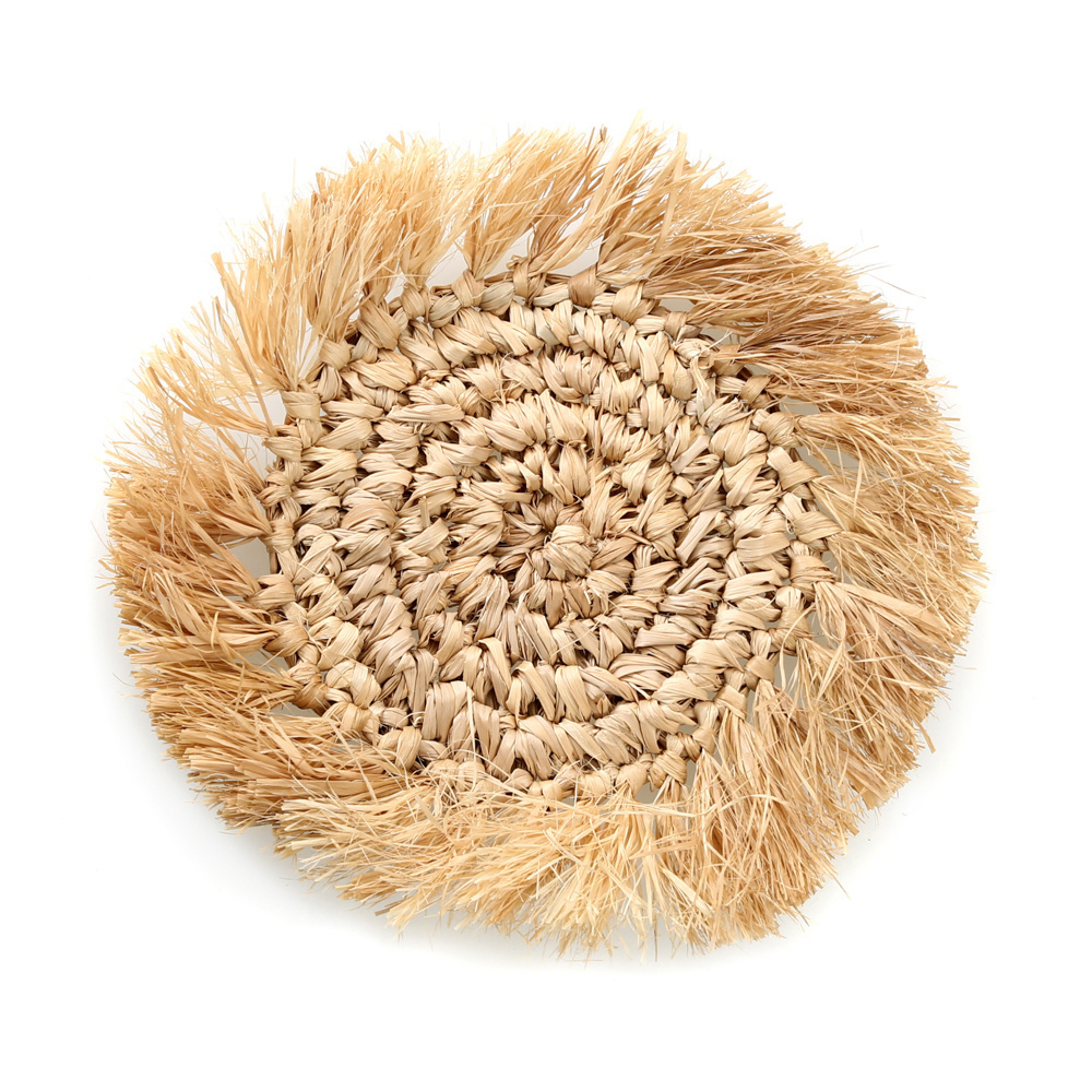 Verifica Suport de pahar din rafie Fringe - Natural Suport de pahar din rafie Fringe - Natural