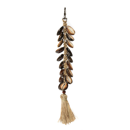 Verifica Breloc Raffia Fishbone Keychain - Natural Black