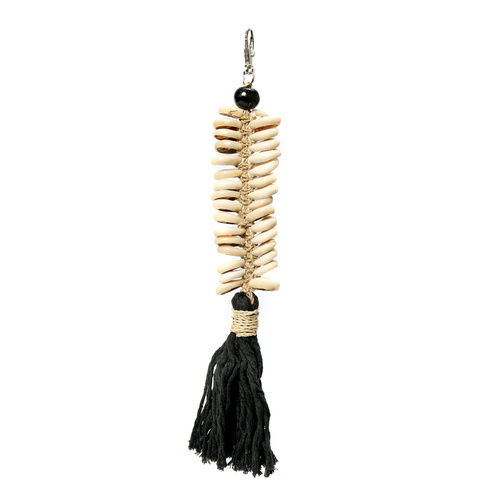 Verifica Breloc Macrame Fishbone Keychain - Negru