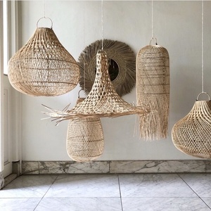 Lampă suspendată cu ciucure - The Squid M, E27, Rattan, boho small 1