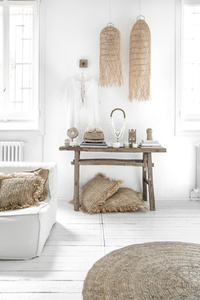 Lampă suspendată cu ciucure - The Squid M, E27, Rattan, boho small 2