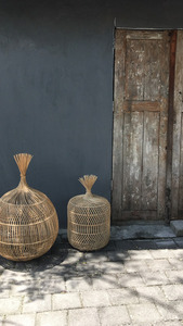 Lampă de tavan, decorațiuni - The Dumpling Floor Lamp S, E27, Rattan small 4