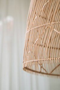 Lampă suspendată Boho - The Twister M, E27, Rattan, carouri small 3