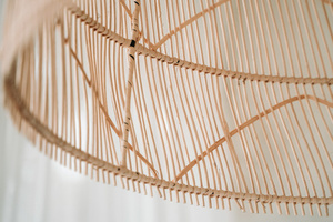 Lampă suspendată Boho - The Twister M, E27, Rattan, carouri small 6