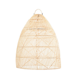 Lampă suspendată Boho - The Twister M, E27, Rattan, carouri small 0