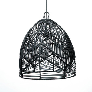 Lampă suspendată împletită neagră - The Bala M, E27, Rattan small 8