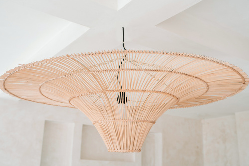 Verifica Lampă cu pandantiv - The Sky Pendant XXL, E27, Rattan, stil boho