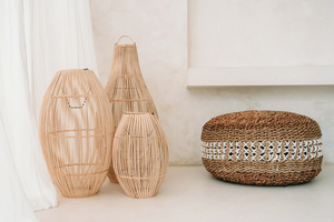 Plafonieră pentru camera de zi - The Zuri S, E27, Rattan, scandi boho small 1