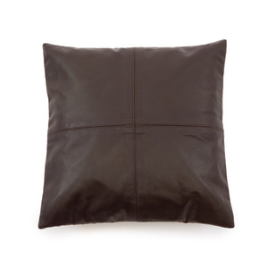 Husa de pernă din piele cu patru panouri - Ciocolată - 40x40. 0 Husa de pernă din piele cu patru panouri - Ciocolată - 40x40. small 0