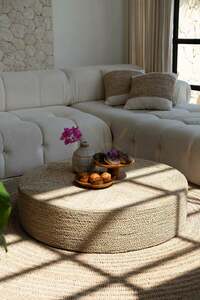 Puf Bazar Bizar The Huge Pouffe din iarbă de mare, natur, Ø100 cm small 3