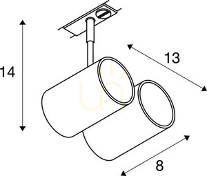 Reflector șină SLV BIMA 2 alb GU10 50W 143431 1 Reflector șină SLV BIMA 2 alb GU10 50W 143431 small 1