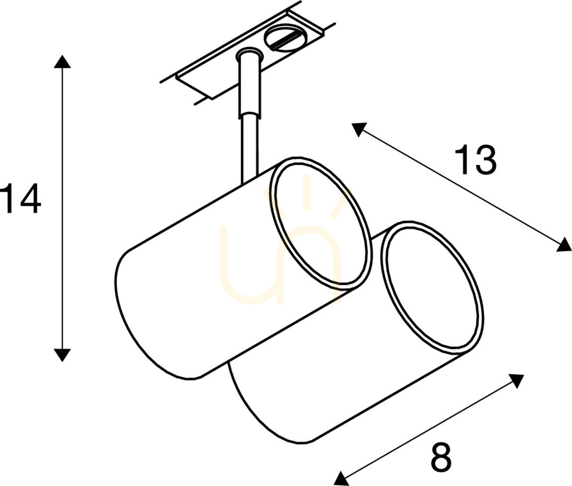Vedere Reflector șină SLV BIMA 2 alb GU10 50W 143431 Reflector șină SLV BIMA 2 alb GU10 50W 143431