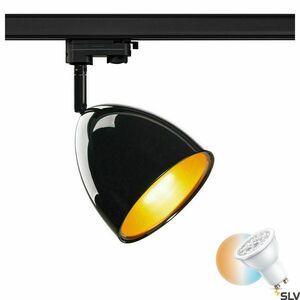 Spot pe șină SLV PARA CONE 14 negru/auriu 25W 3 faze 1002876 small 0