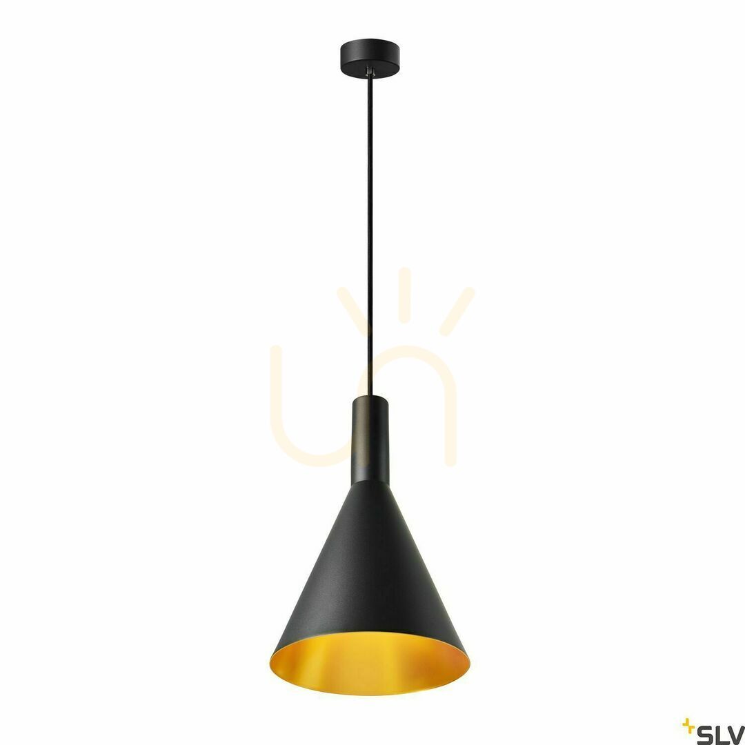 Vedere Lampă suspendată SLV PHELIA 280 E27 negru auriu aluminiu 1002950 Lampă suspendată SLV PHELIA 280 E27 negru auriu aluminiu 1002950