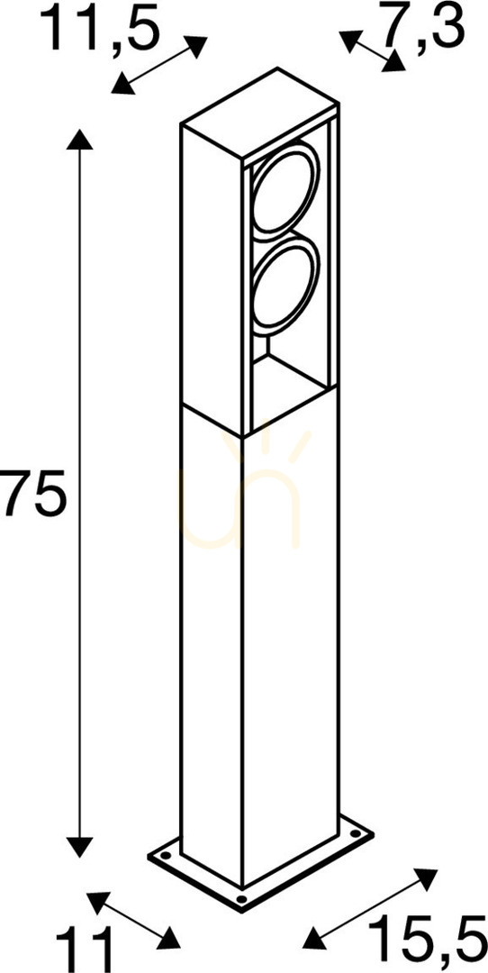 Vedere Lampă stâlp exterior SLV ESKINA FRAME 75 antracit 27W IP65 1004751 Lampă stâlp exterior SLV ESKINA FRAME 75 antracit 27W IP65 1004751
