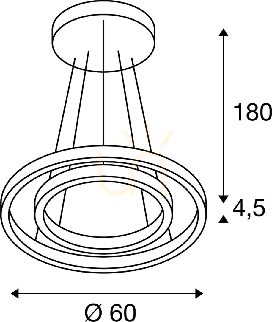 Vedere Pendul LED SLV ONE Double alb 60 cm 35W 2700/3000K dimabil 1004766 Pendul LED SLV ONE Double alb 60 cm 35W 2700/3000K dimabil 1004766