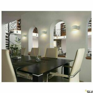 Lampa de suprafata SLV PLASTRA WL Curved Cutrain alba R7s 20W gips 1004732 small 3