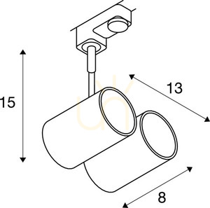 Reflector sina SLV BIMA 2 gri GU10 50W 3 faze 152232 small 1
