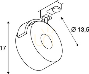 Reflector șină SLV KALU TRACK negru LED 13W 3000K 970lm 3 faze 152600 small 2