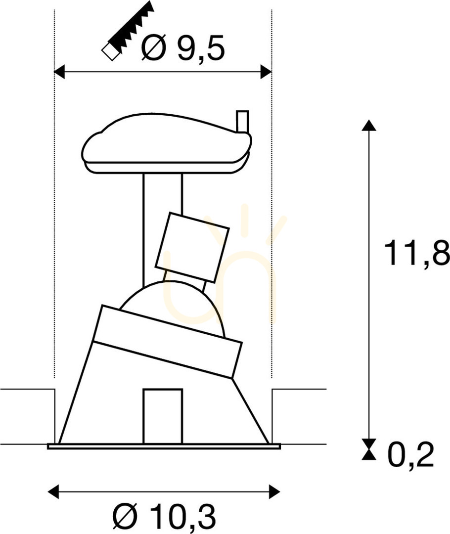 previzualizare Spot încastrat SLV HORN negru aluminiu 25W 230V 113150 Spot încastrat SLV HORN negru aluminiu 25W 230V 113150