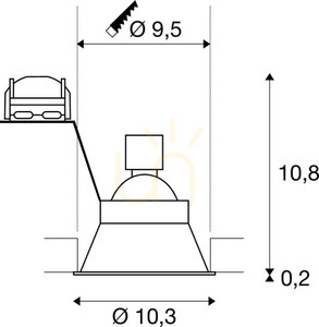 Spot încastrat SLV HORN-O negru aluminiu Ø10,3 cm 25W 113160 small 5