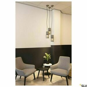 Lampa suspendată SLV LISENNE gri maro sticlă fumurie bazalt E27 12 cm 155714 small 2