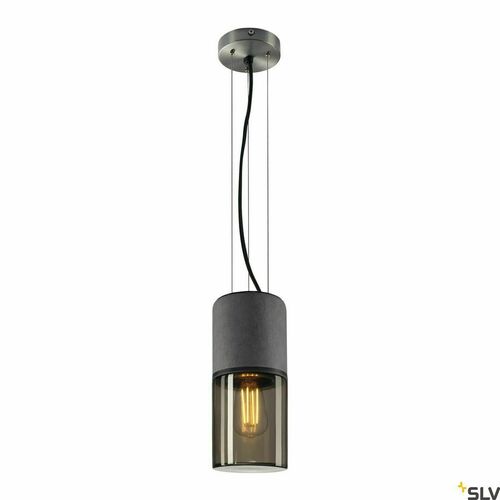 Verifica Lampa suspendată SLV LISENNE gri maro sticlă fumurie bazalt E27 12 cm 155714