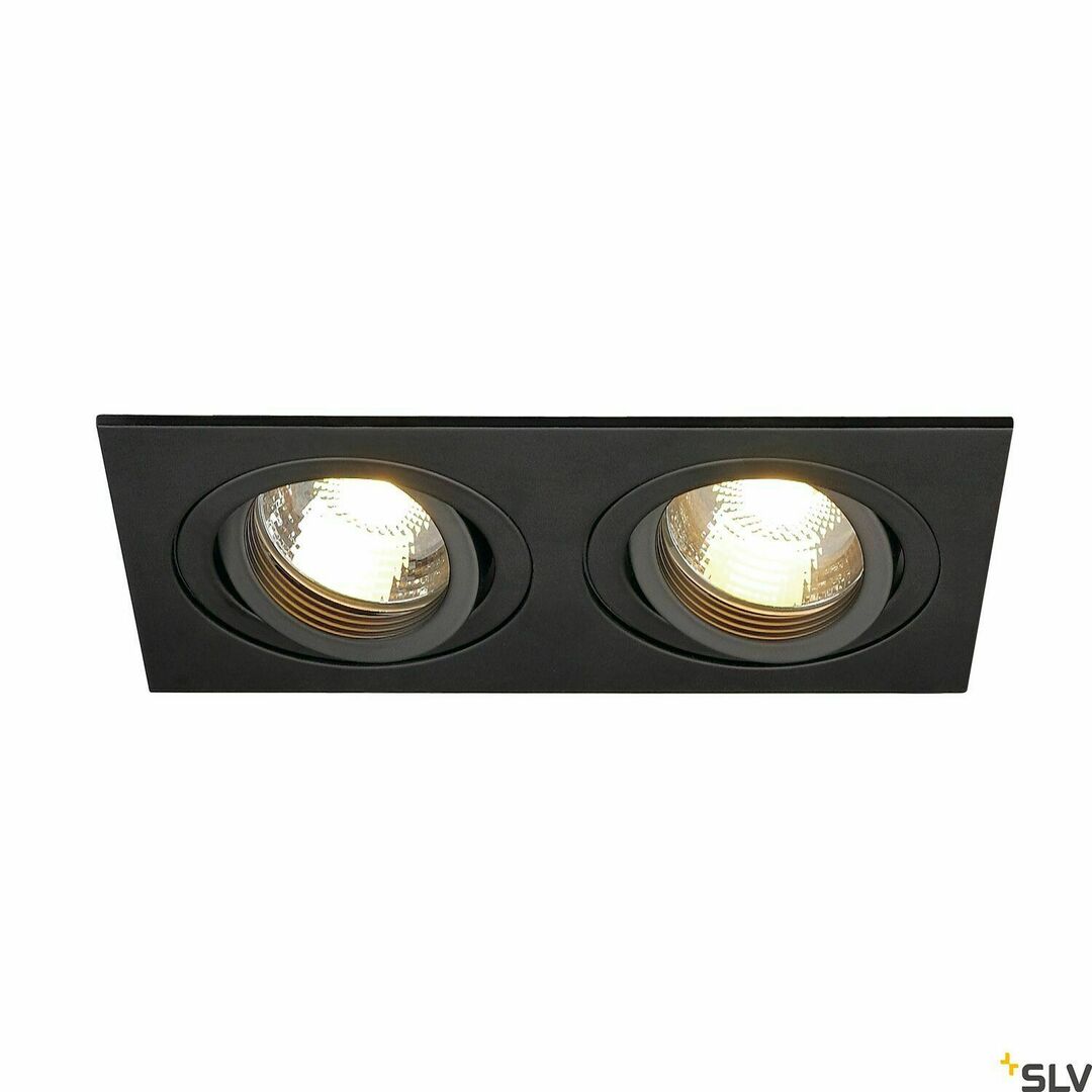 Afişa Spot încastrat SLV NEW TRIA 2 negru 2x50W IP20 113492 Spot încastrat SLV NEW TRIA 2 negru 2x50W IP20 113492