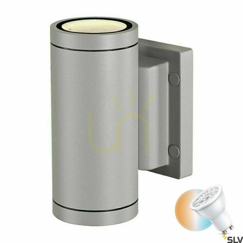 Verifica Aplică exterior SLV MYRA gri aluminiu/sticlă IP55 35W 233114