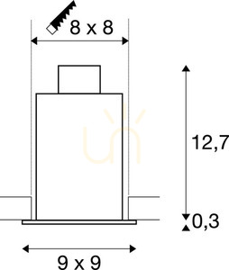 Spot încastrat SLV KADUX 1 GU10 negru pătrat max. 50 W înclinare 30° decupaj 8x8 cm 115510 small 2