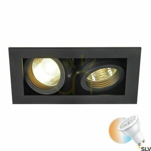 Spot încastrat SLV KADUX 2 GU10 negru 50W 230V 115520 small 0