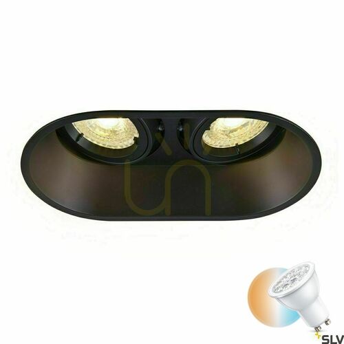 Verifica Spot încastrat dublu SLV HORN QPAR51 negru 25W 1006121