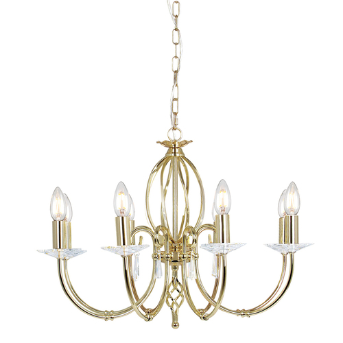 Verifica Aegean 8 Light Chandelier - alamă lustruită Elstead