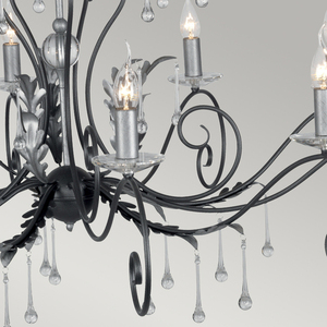 Candelabru cu 15 lumini Amarilli - negru/argintiu Elstead small 4
