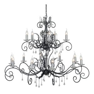 Candelabru cu 15 lumini Amarilli - negru/argintiu Elstead small 0