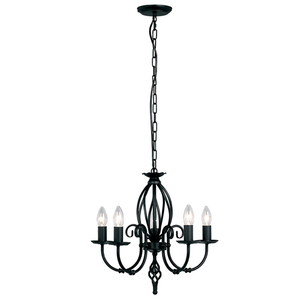 Candelabru Artisan cu 5 lumini - negru Elstead small 0
