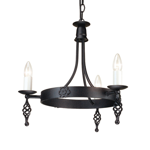 Verifica Belfry candelabru cu 3 lumini negru Elstead