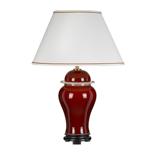 Oxblood Temple Jar Temple Jar 1 Light Table Lamp With Tall Empire Shade Elstead small 1