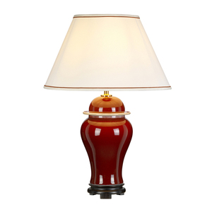 Oxblood Temple Jar Temple Jar 1 Light Table Lamp With Tall Empire Shade Elstead small 0