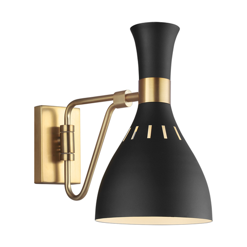 Verifica Joan 1 Light Wall Light - Midnight Black & Burnished Brass Elstead