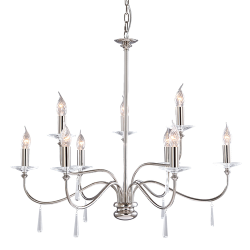 Verifica Lustra Finsbury Park cu 9 lumini - nichel lustruit Elstead