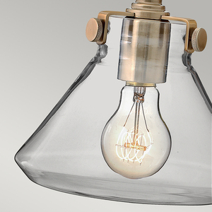 Congress 1 Light 1 Light de perete din sticlă transparentă - Caramel periat Elstead small 3