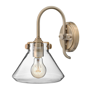 Congress 1 Light 1 Light de perete din sticlă transparentă - Caramel periat Elstead small 0