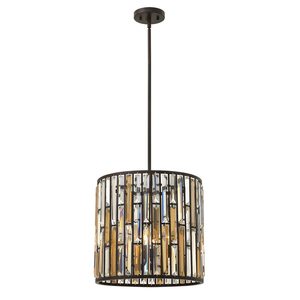 Pandantiv cu 3 lumini Gemma - Bronz Vintage Elstead small 0