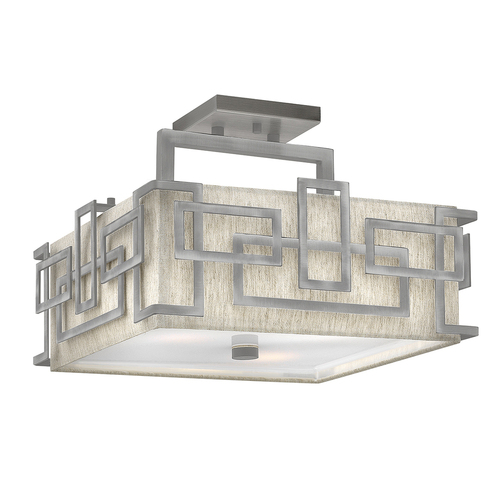 Verifica Lanza 3 Light Semi Flush Mount - Nichel antic Elstead