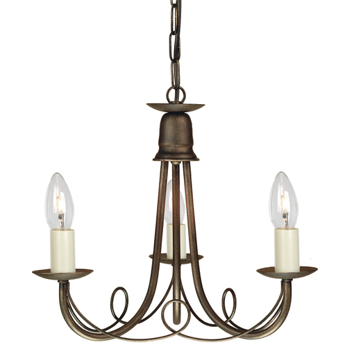 Verifica Candelabru cu 3 lumini Minster - negru/auriu Elstead