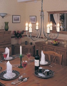 Candelabru Minster cu 6 lumini - negru/auriu Elstead small 1