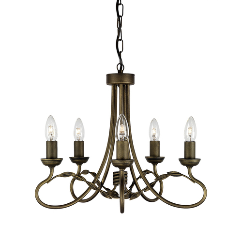 Verifica Candelabru cu 5 lumini Olivia - negru/auriu Elstead