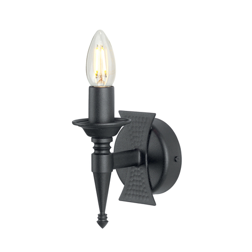 Verifica Saxon 1 lumină de perete - negru Elstead